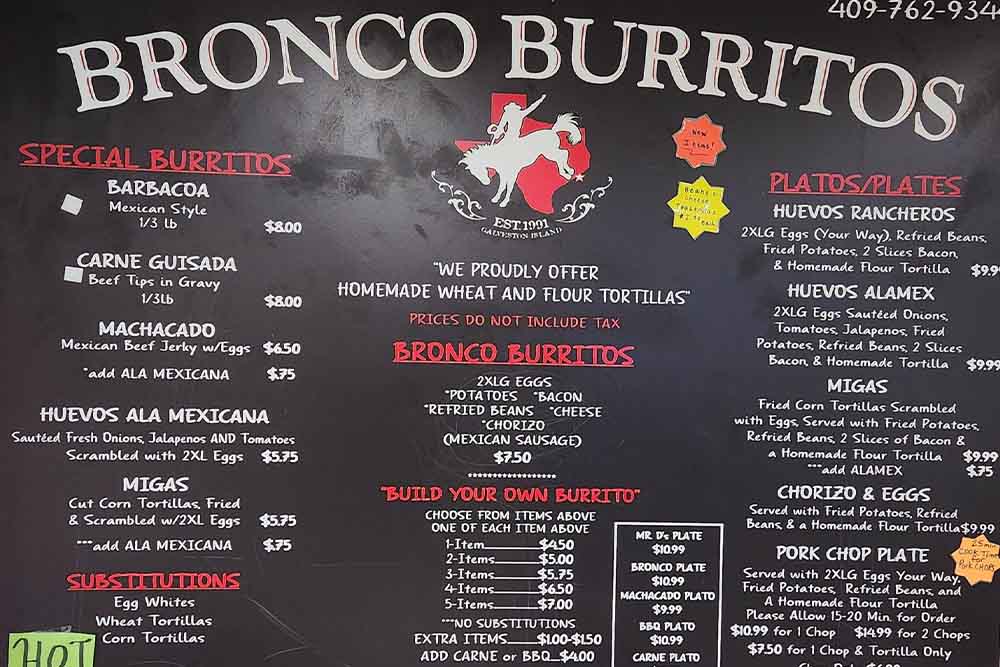 Bronco Burrito Stay Galveston